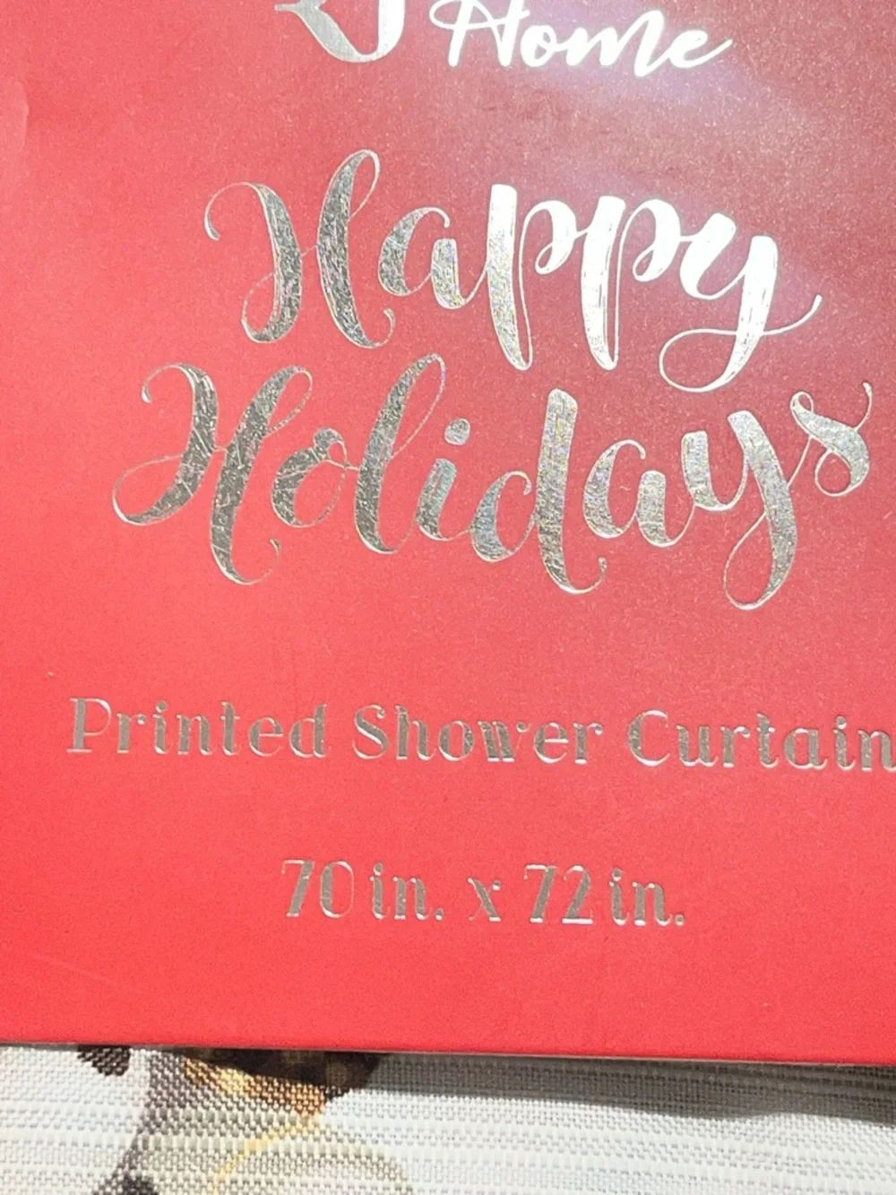 Happy Holidays Printed Shower Curtain - Festive Red & Green
